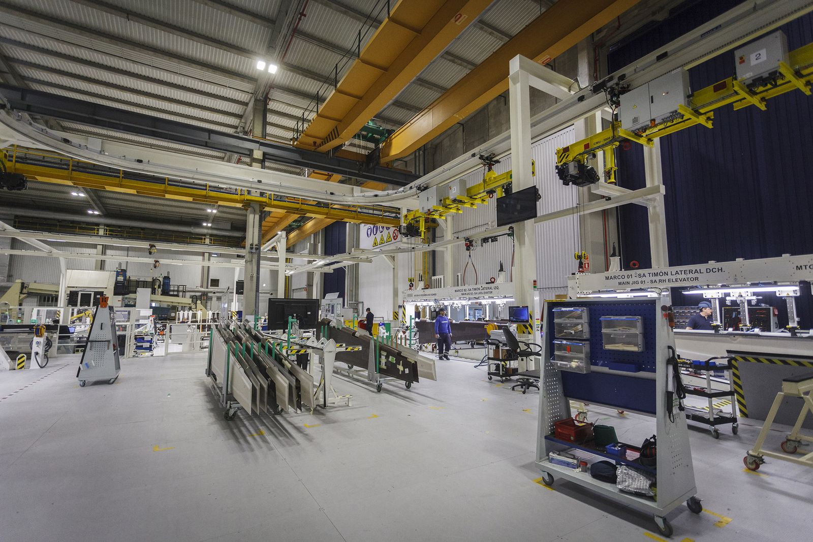 Parte de la linea de montaje del A320neo de la planta de Airbus  en Puerto Real.