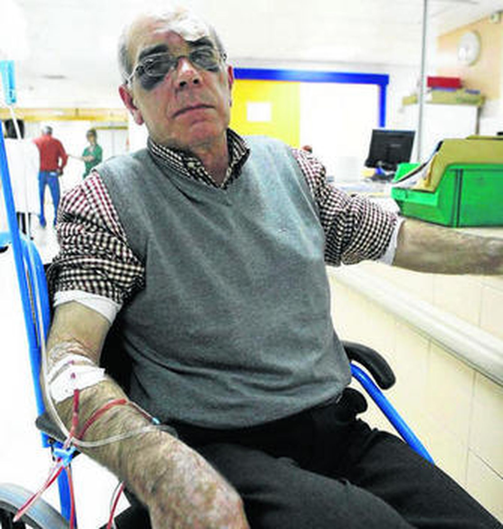 Horacio José Pérez, con signos evidentes de la agresión.