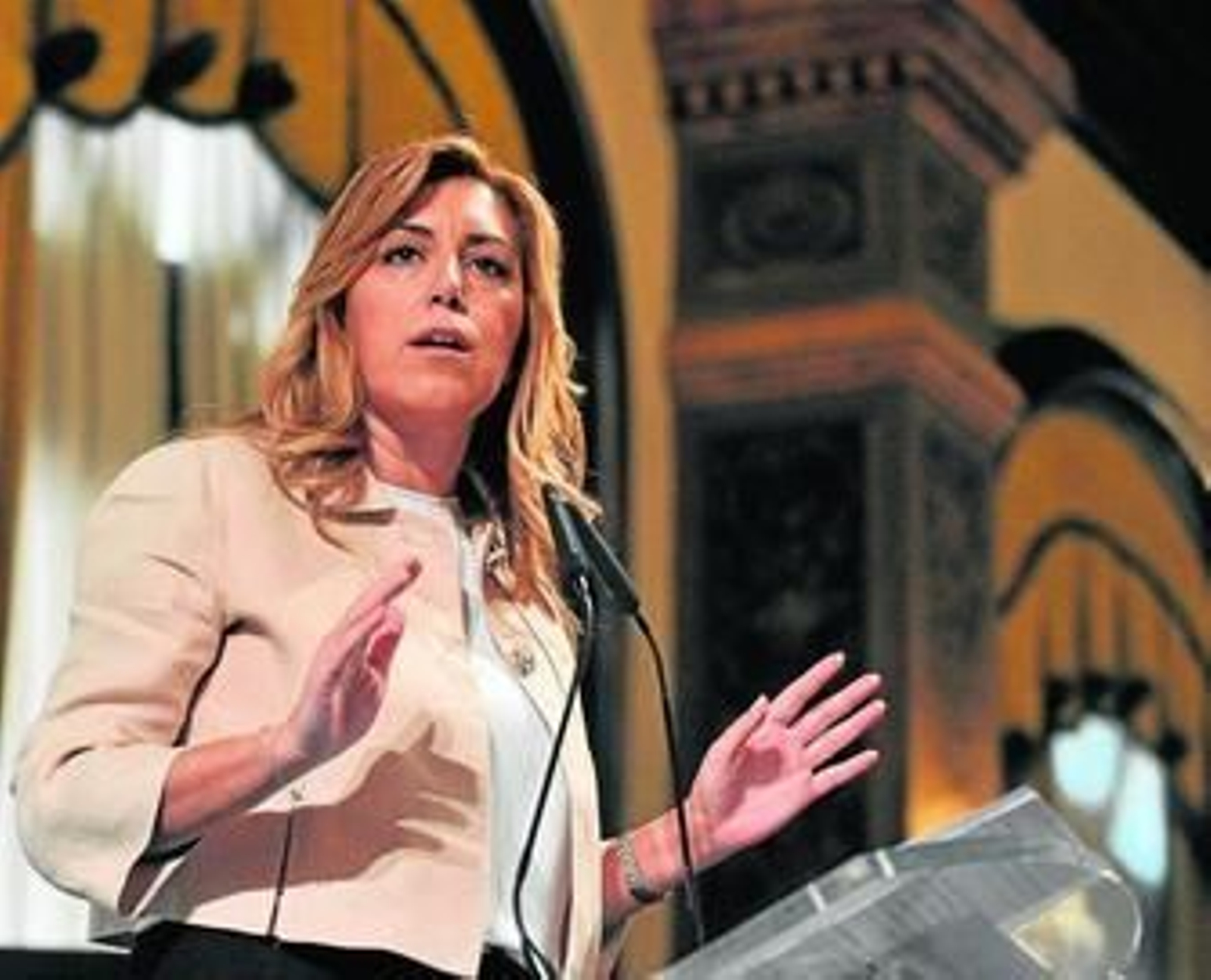 Susana Díaz, ayer en un momento de su intervención.