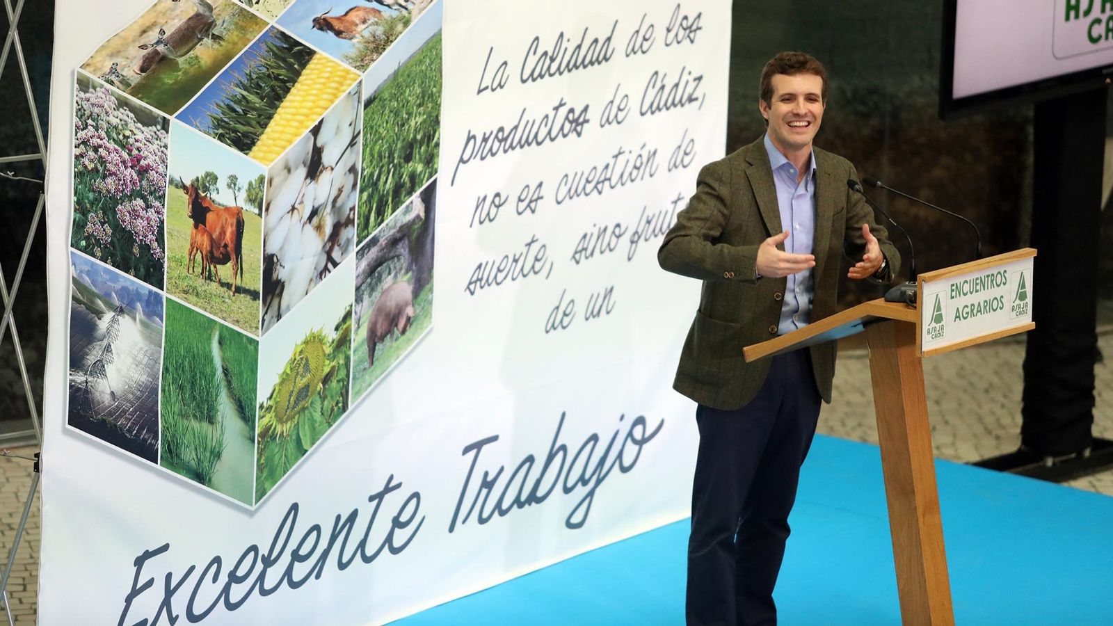 Pablo Casado en un acto en la sede  organizado por ASAJA Cádiz