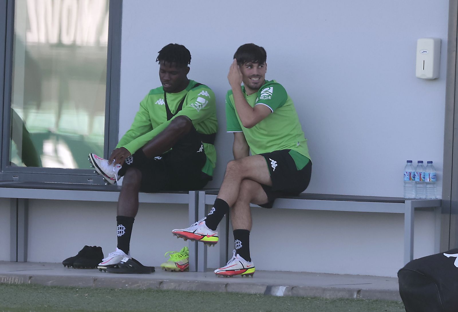 Rodri junto a Paul, en el entrenamiento de este viernes.