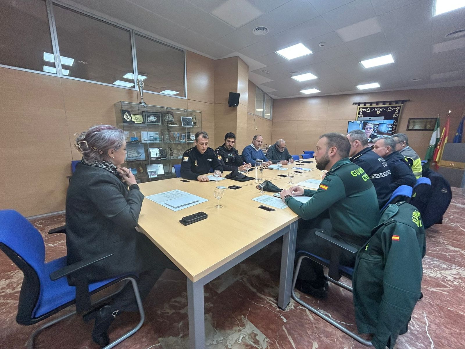 La reunión de coordinación del operativo de seguridad.