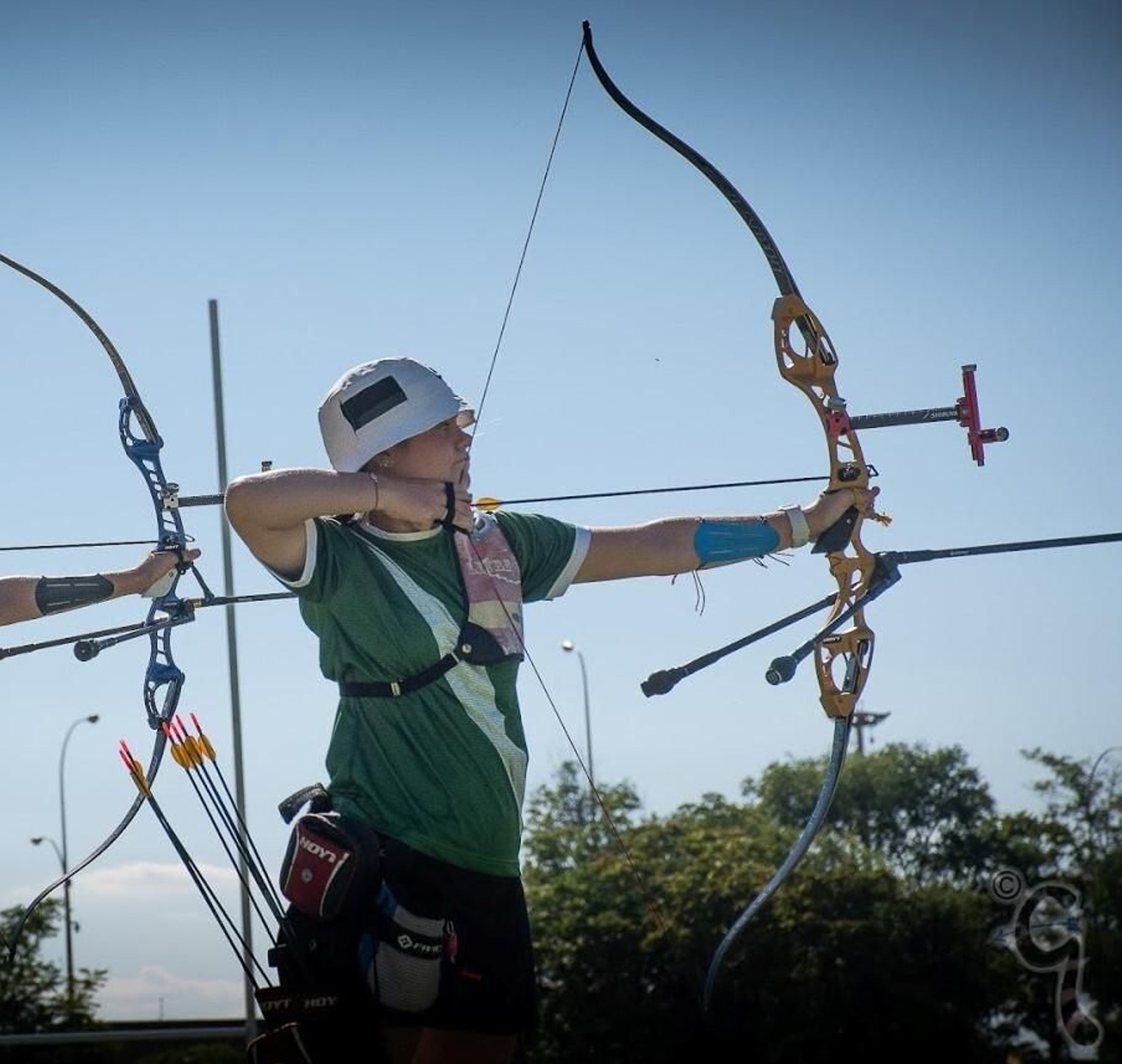 La arquera, en un ejercicio con el Asirio.