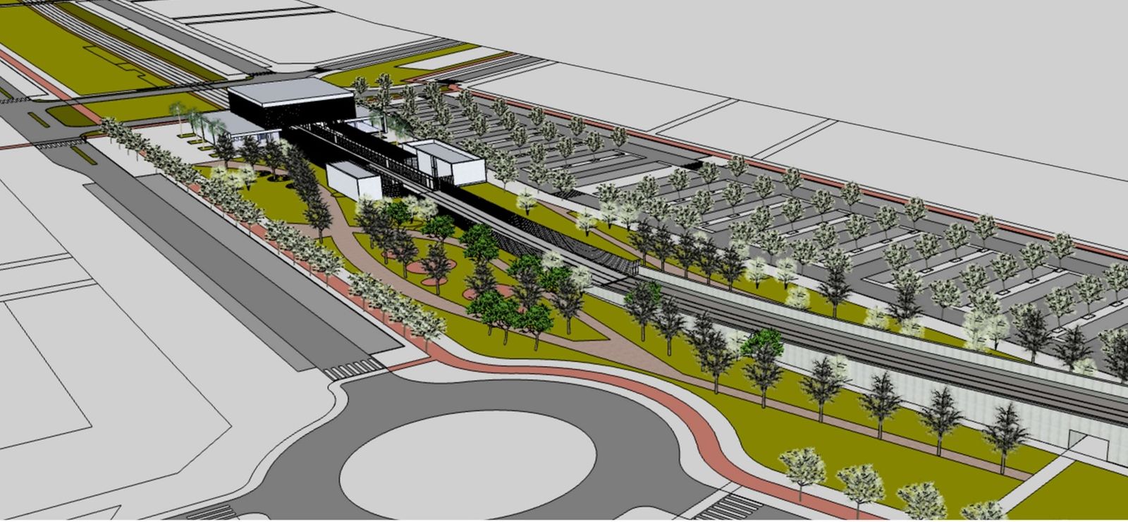 Recración de la parada del Metro en superficie del Higuerón