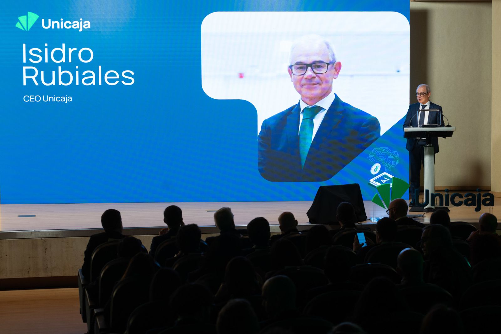 Isidro Rubiales, CEO de Unicaja, durante una de las jornadas sobre IA.