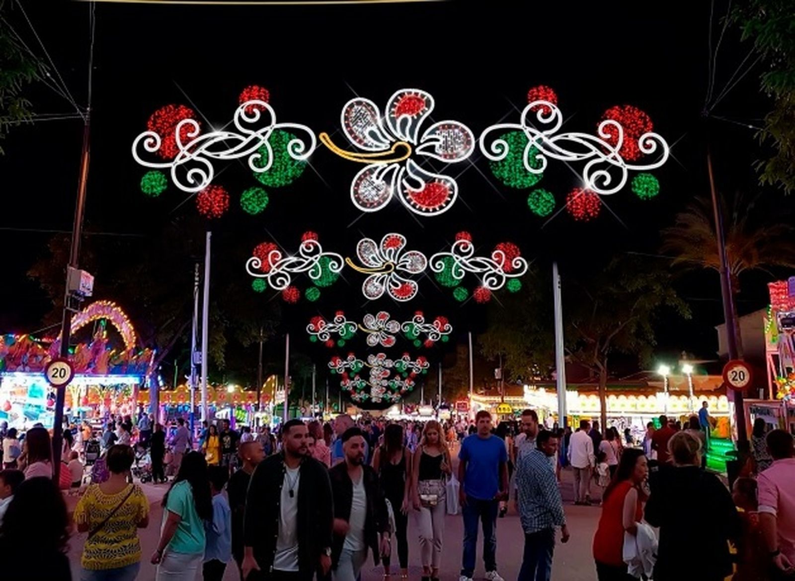 Así será la nueva iluminación de la Feria de Córdoba, en imágenes