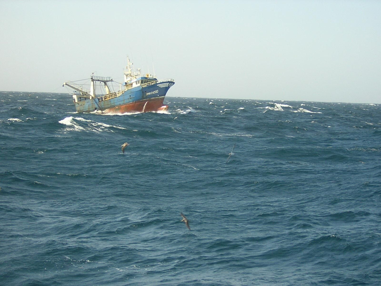 Un buque congelador de pesca de marisco.