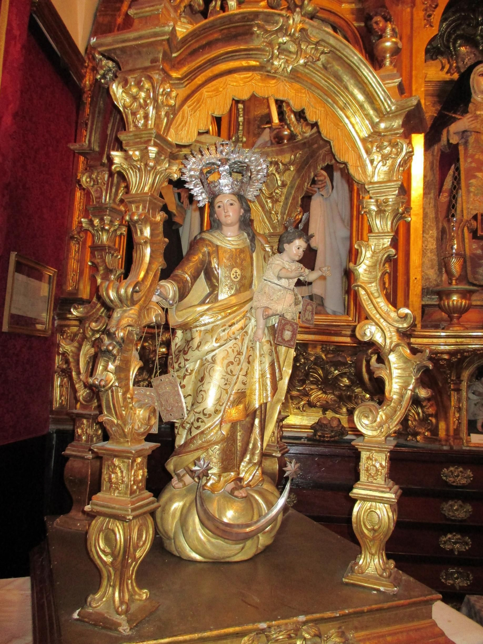 La imagen de Giscardi que recibe culto en la capilla de la hermandad.