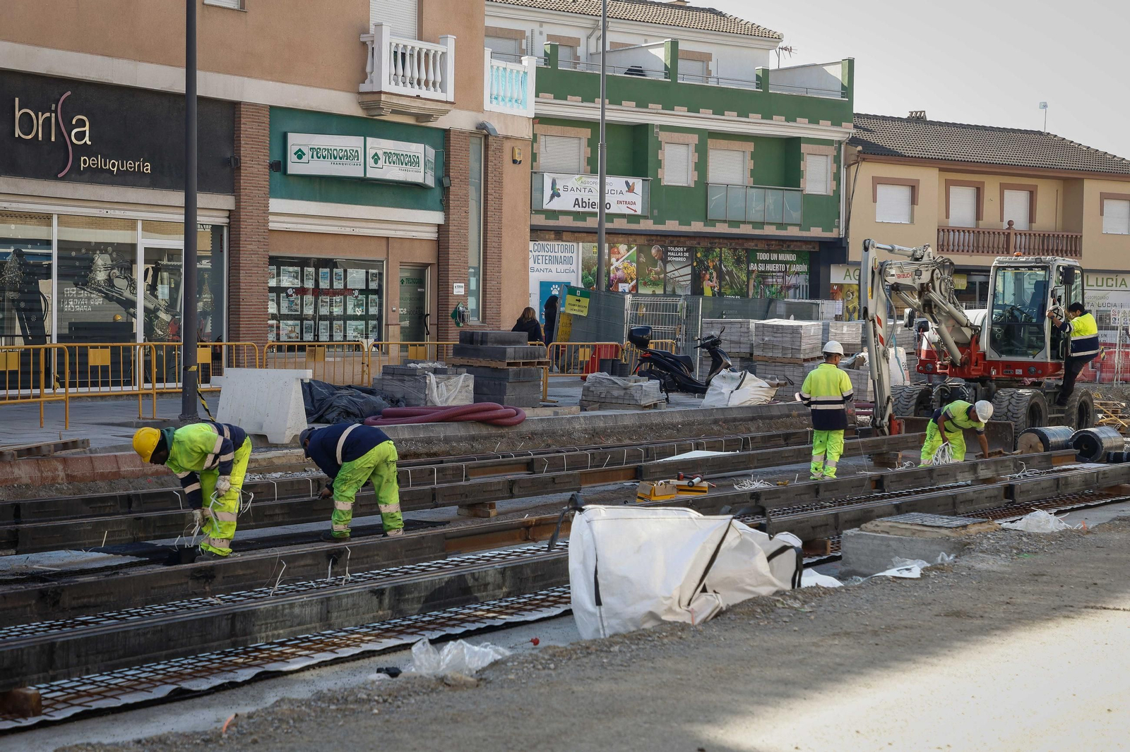 Zona de la parada Arabuleila de Churriana, donde los trabajos se intensifican