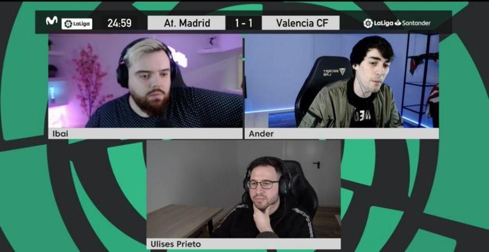 Captura del canal de Twitch de Ibai durante el Atlético de Madrid - Valencia
