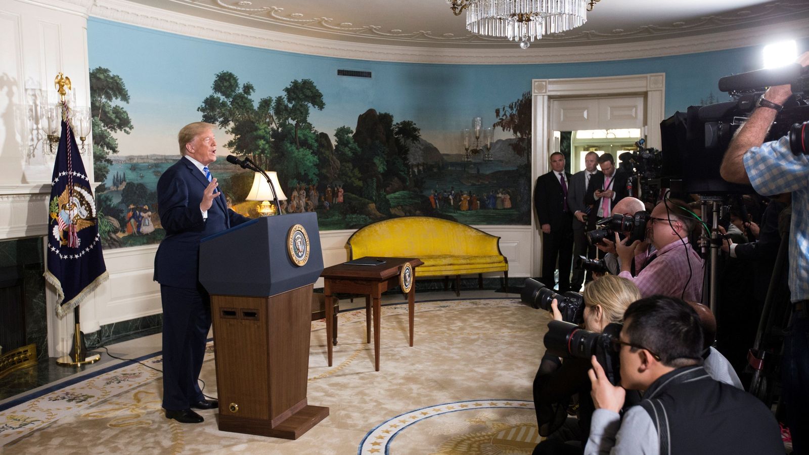 Donald Trump durante una rueda de prensa.
