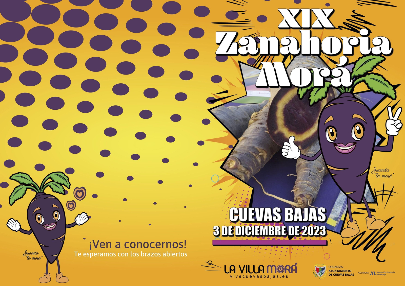 Cartel promocional de la Fiesta de la Zanahoria Morá de Cuevas Bajas.