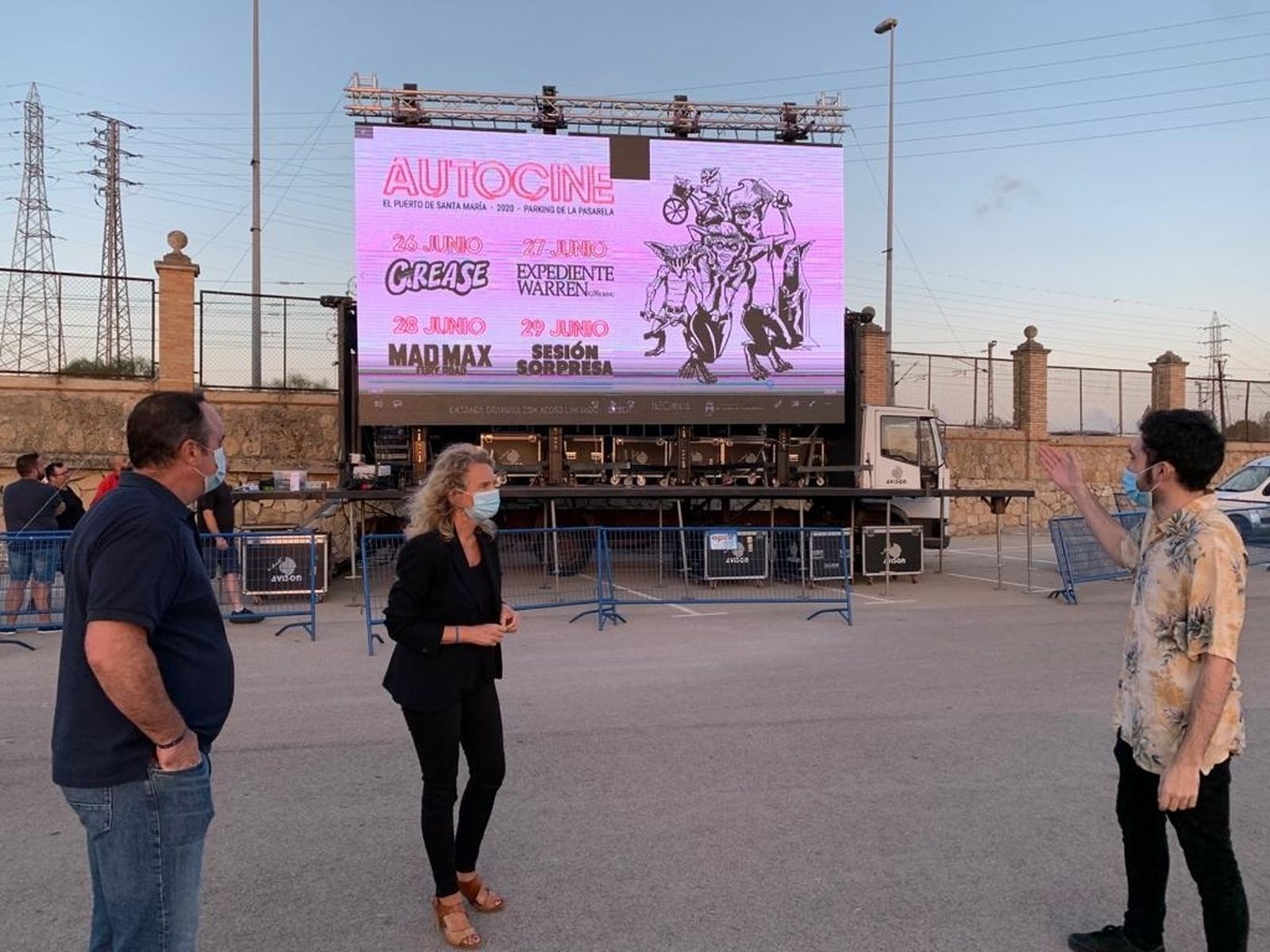 La concejala Lola Campos, durante las pruebas de imagen y sonido realizadas este jueves.