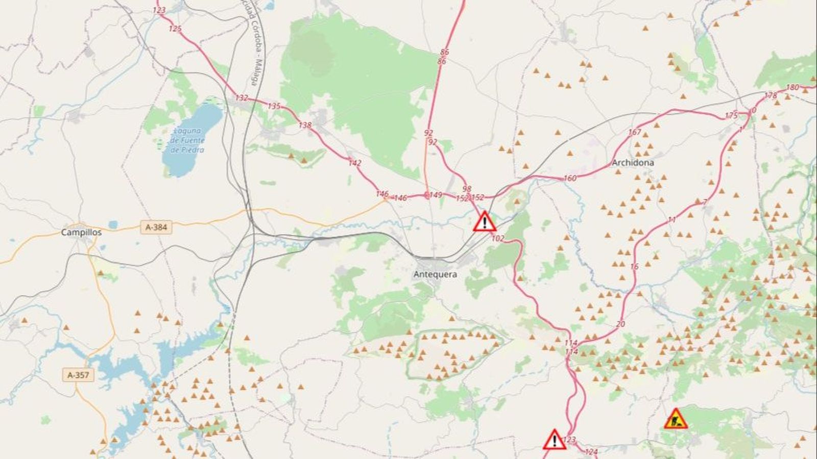 Corte en la MA-8302 entre Estepona y Genalguacil