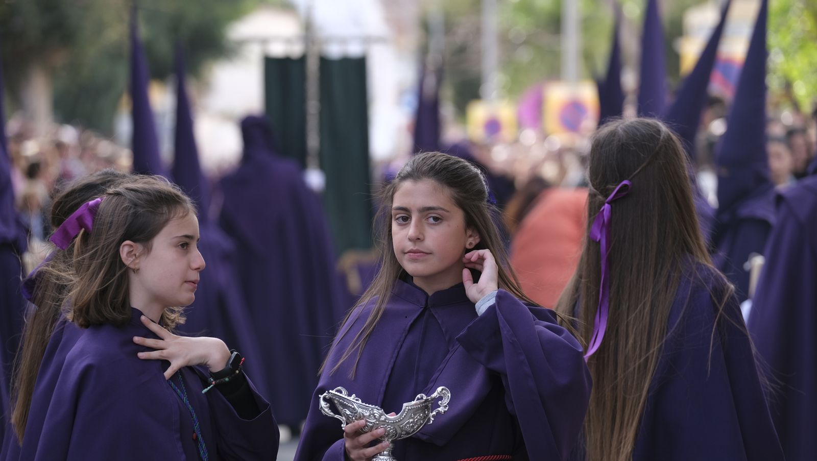 La procesión del Encuentro por las calles de Almería, en imágenes