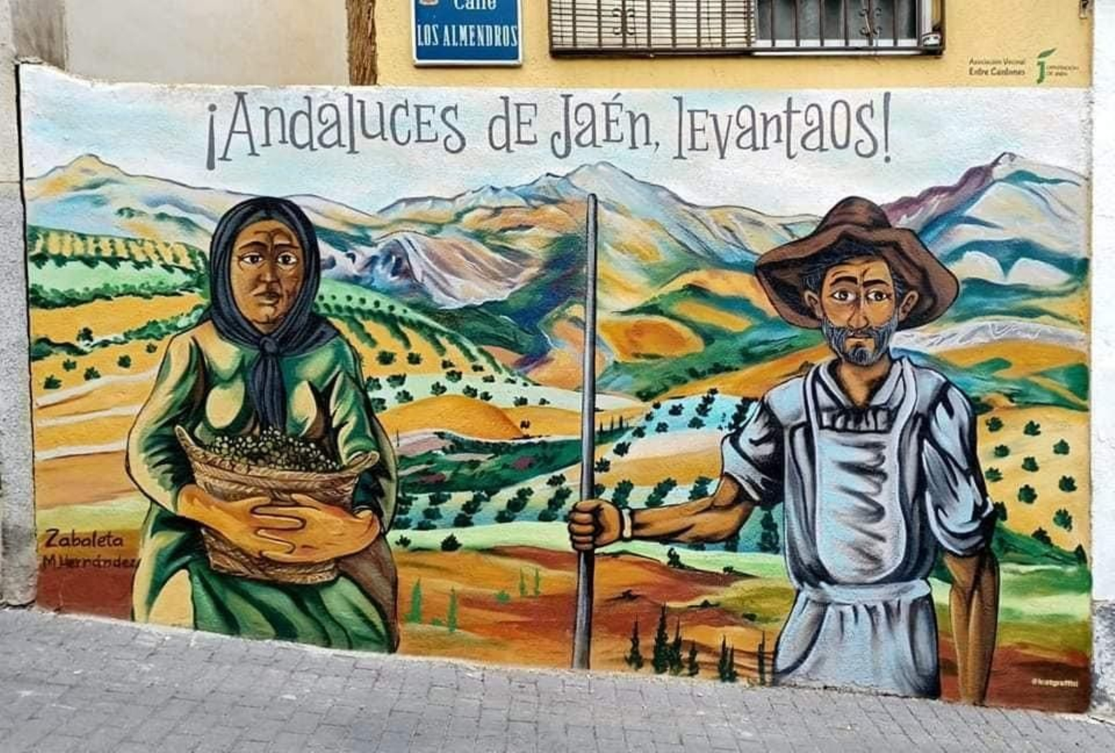 Mural de Icat, la artista más prolífica en el barrio, en homenaje a los cuadros de Zabaleta. Costumbrismo en estado puro. Mural en homenaje a los cuadros de Zabaleta, costumbrismo en estado puro.
