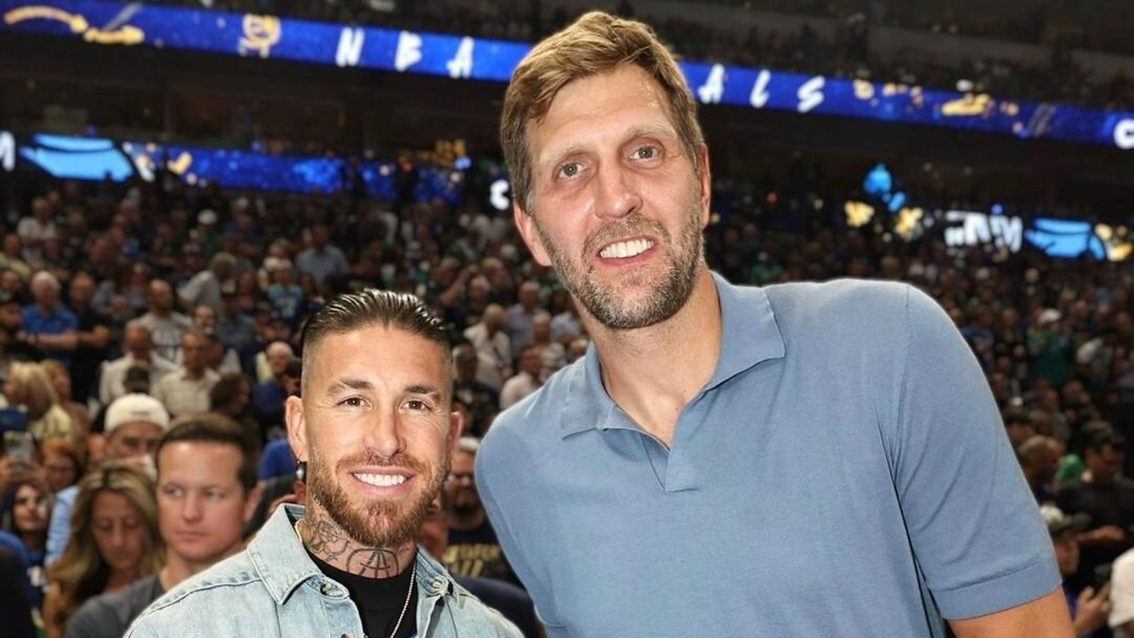 Sergio Ramos y Dirk Nowitzki en las Finales de la NBA