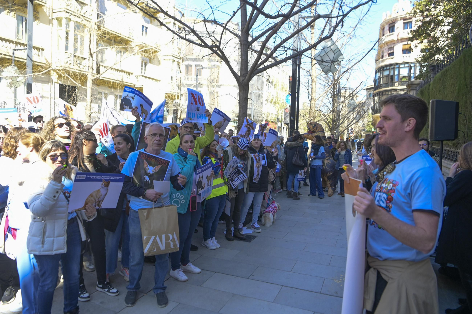 Las mejores imágenes de la manifestación de 300 veterinarios en Granada