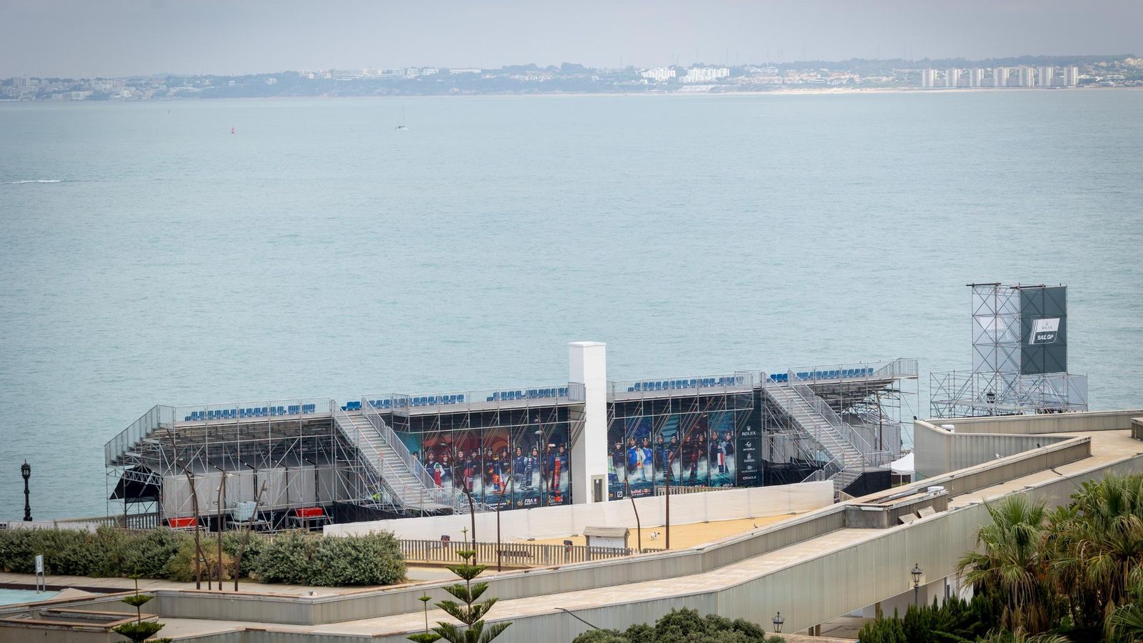 Aspecto que está cobrando Santa Bárbara para la celebración de la Sail GP este fin de semana.