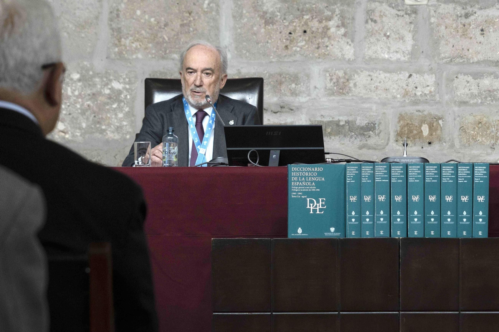 El director de la RAE y presidente de la ASALE Santiago Muñoz Machado, en la presentación del 'Diccionario  histórico  de la lengua española (DHLE)'.