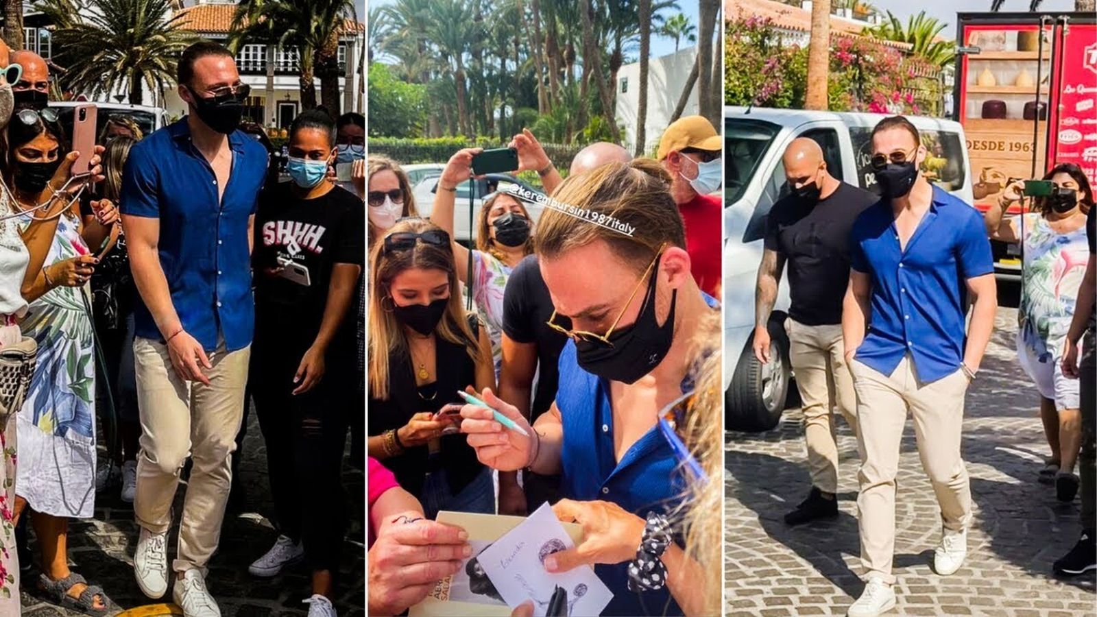 El actor turco, perseguido por las fans en su estancia en Gran Canaria.