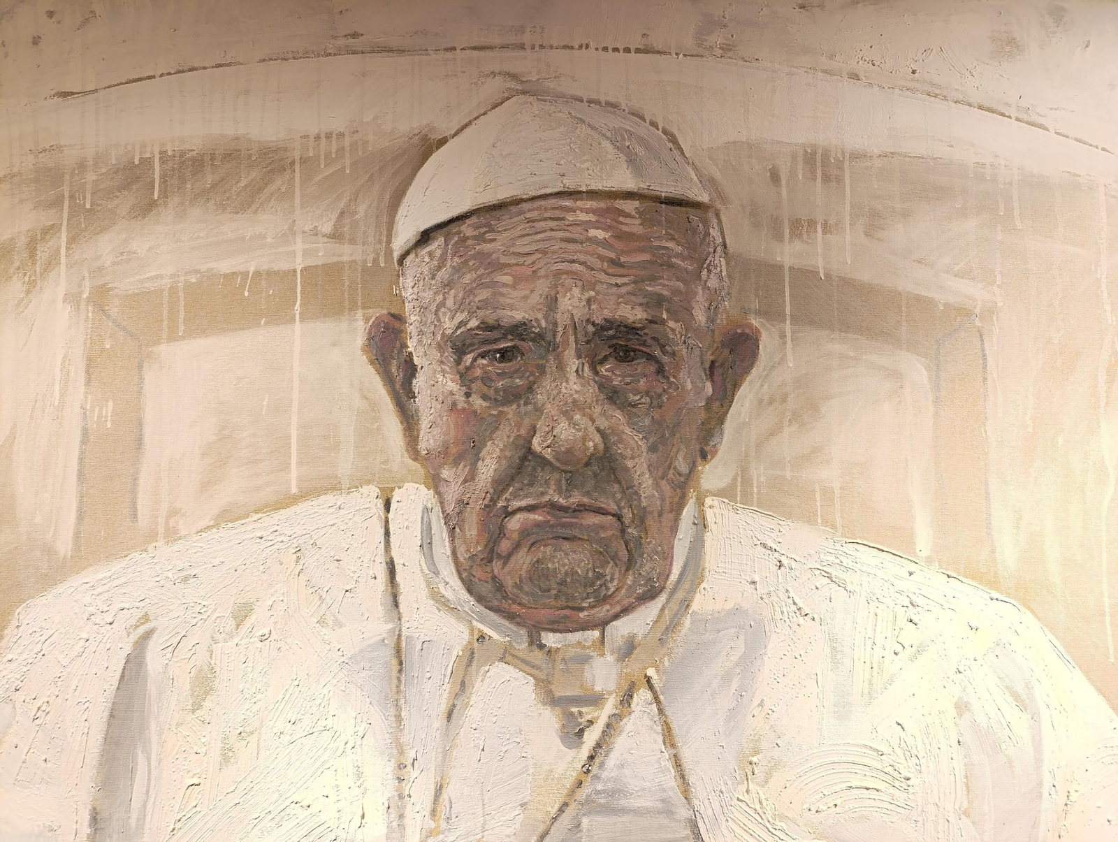 Máscaras, corderos y un retrato gigante del Papa Francisco: así es la impactante muestra ‘Et in Arcadia ego’ en Jaén