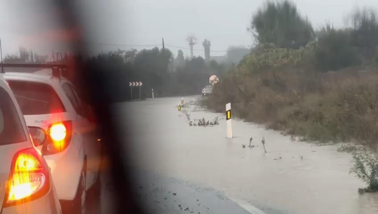 Cortada la carretera Cartaya-El Rompido por el temporal