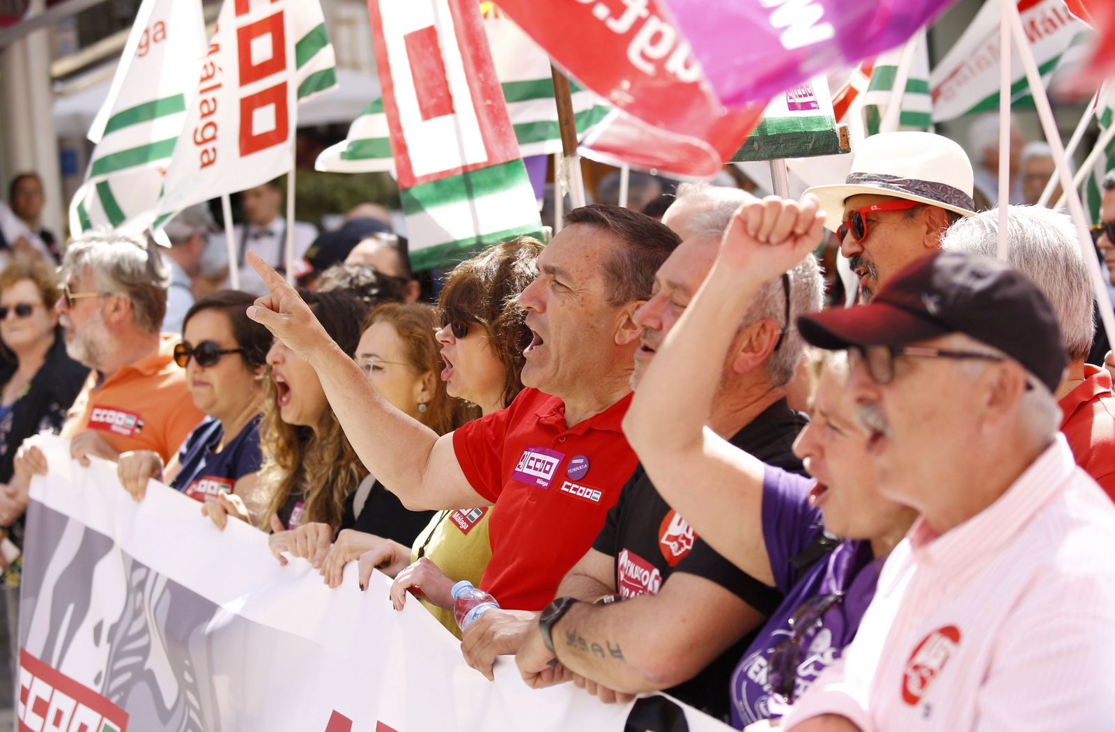 Las mejores fotografías de la manifestación del 1 de mayo en Málaga