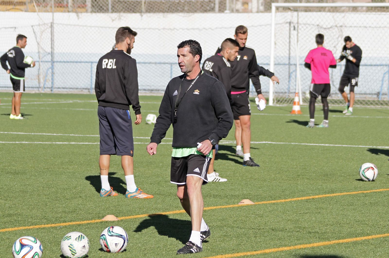 Primer entrenamiento de Juan Mari Sánchez en la Balona