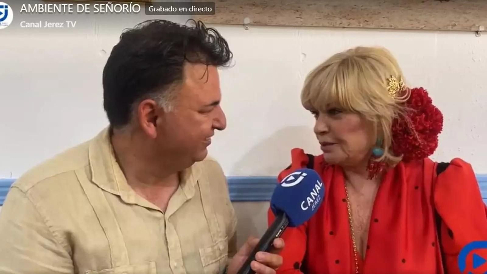 Un momento de la entrevista de Bárbara Rey en la Feria de Jerez 2025.