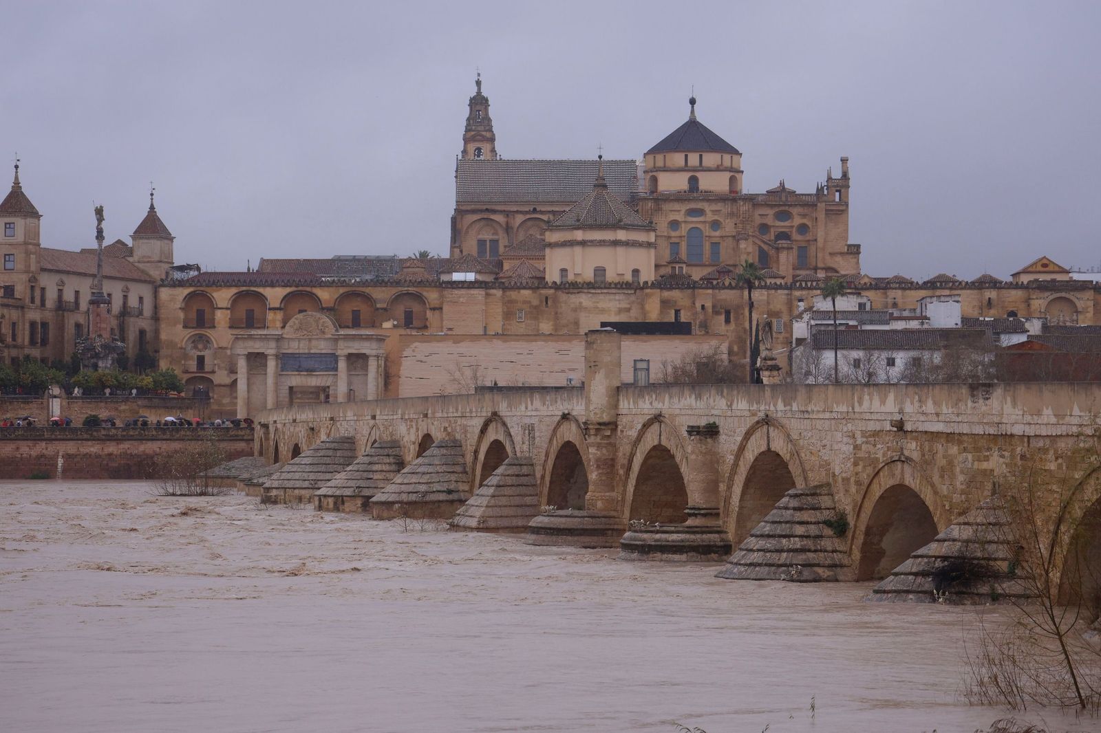 Así se muestra el río Guadalquivir a su paso por Córdoba a la espera de otra crecida