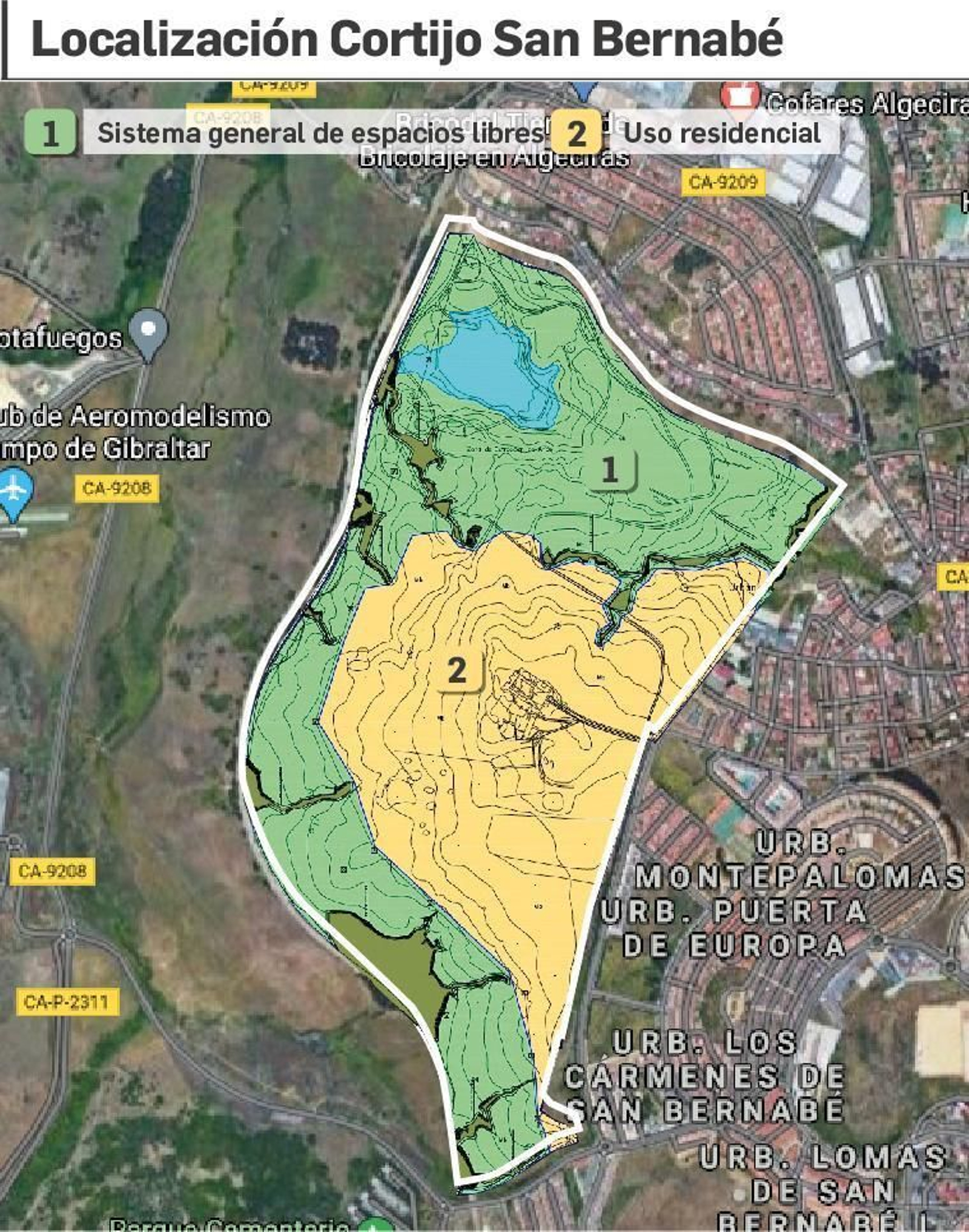 Plan de sectorización del Cortijo de San Bernabé