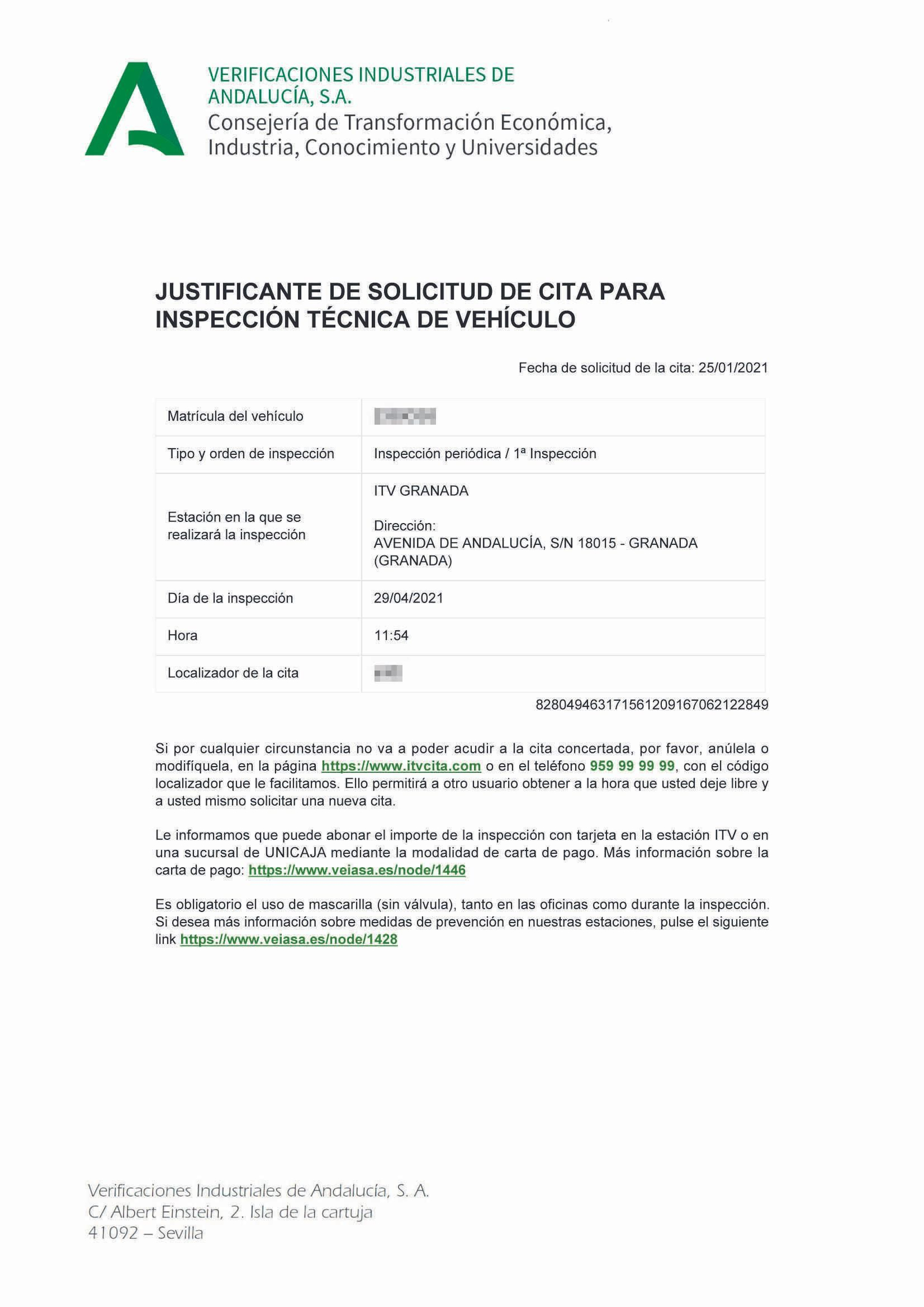 El justificante que demuestra la demora en las ITV