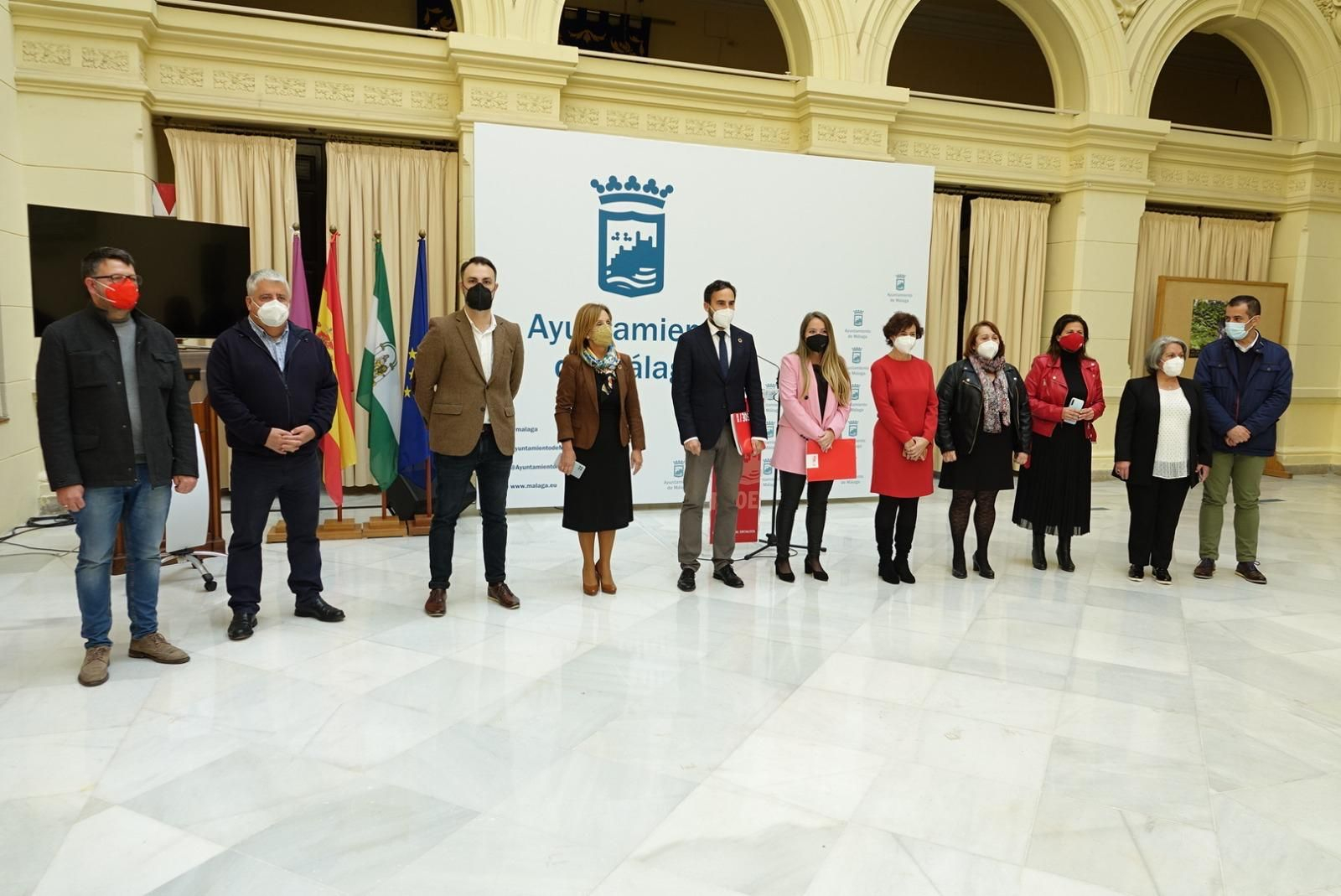 Interantes del grupo municipal del PSOE en el Ayuntamiento de Málaga.