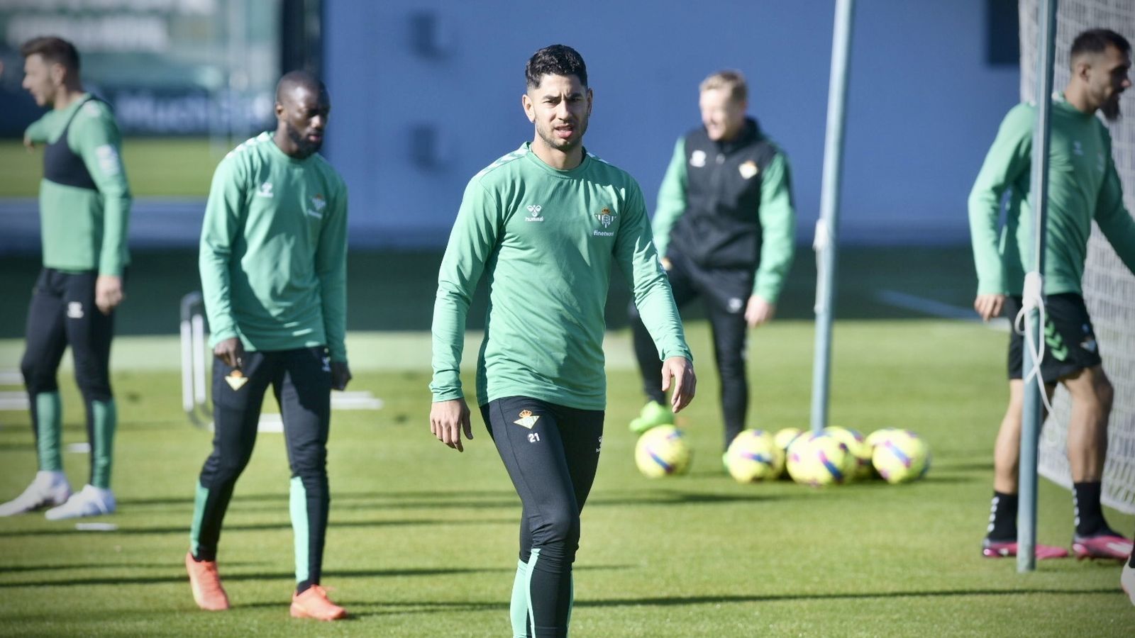 Ayoze, en el entrenamiento con el Betis.