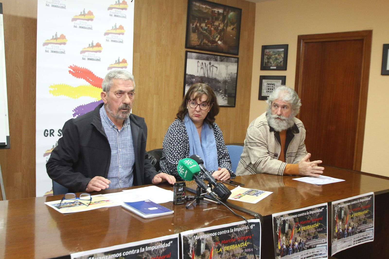 Rafael Morales, Lola Soria y Gabriel Quero presentando las actividades