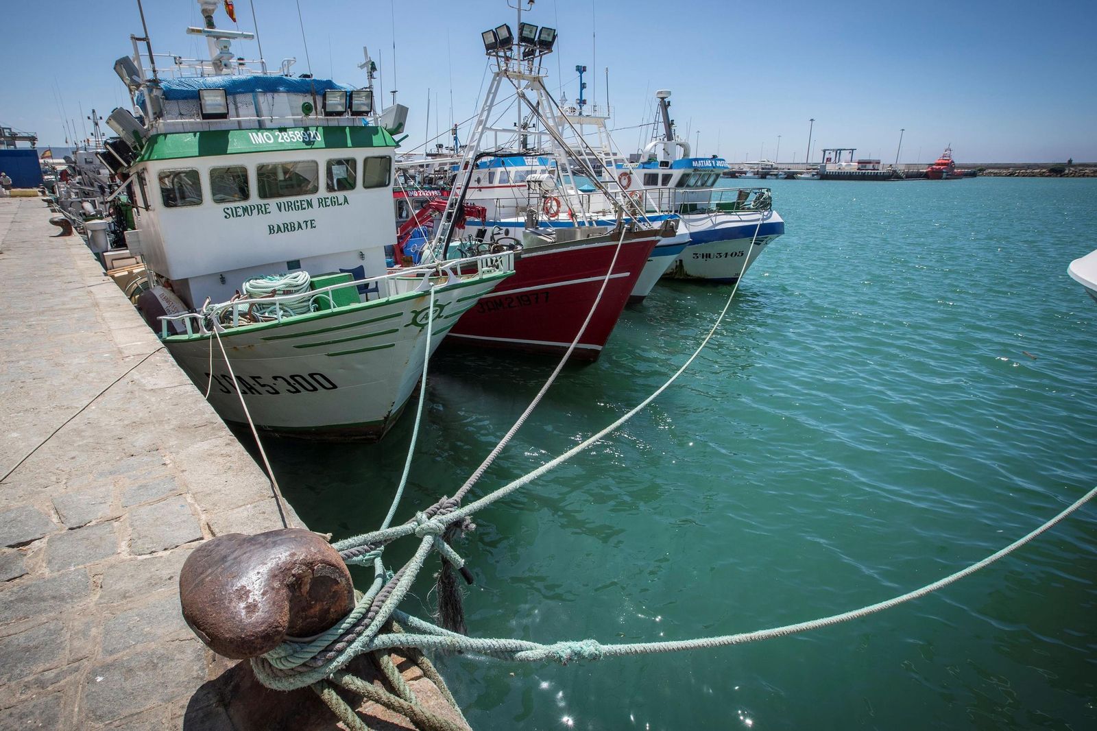 Pesqueros atracados en el puerto de Barbate.