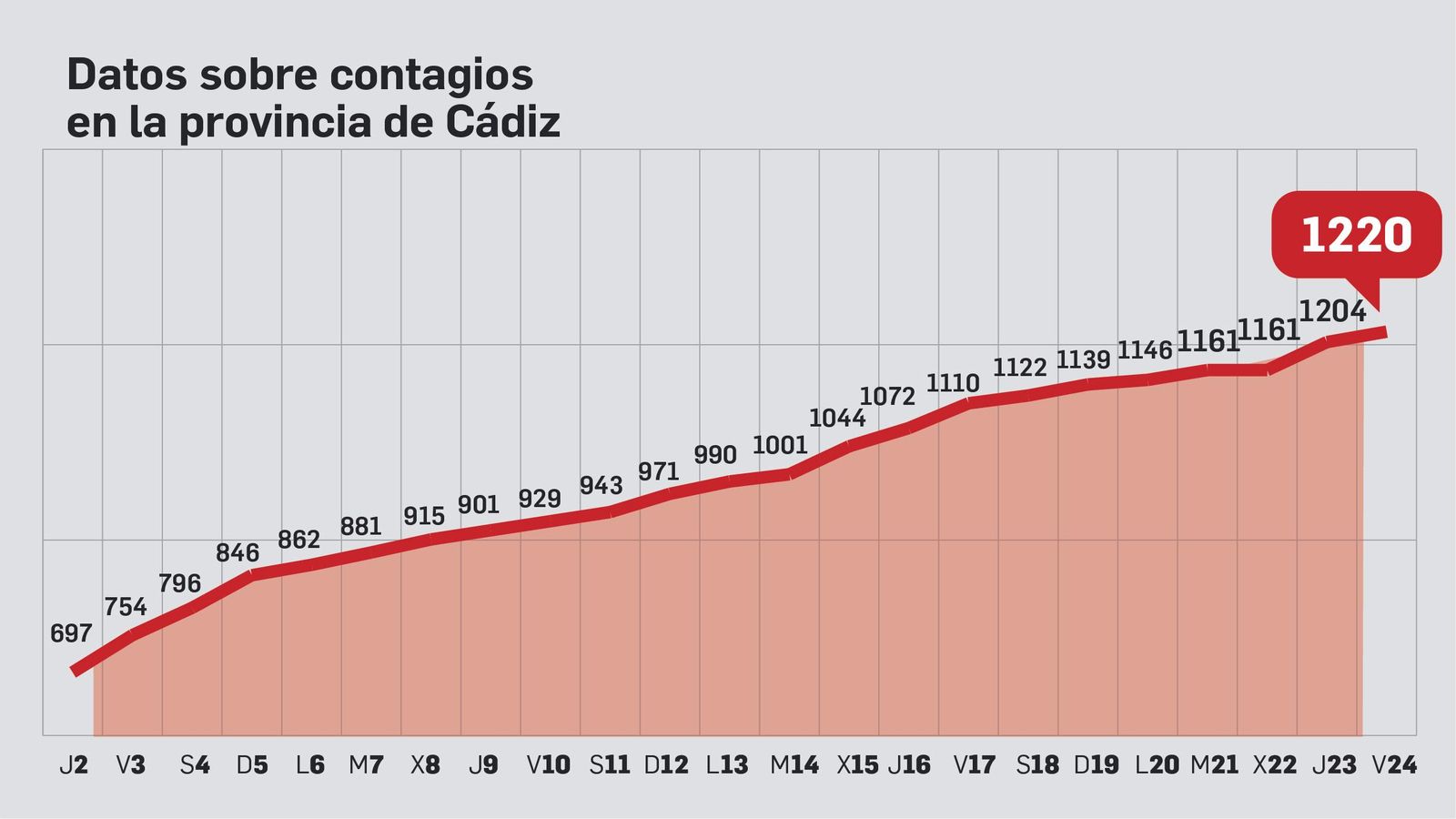 Datos de contagios en la provincia