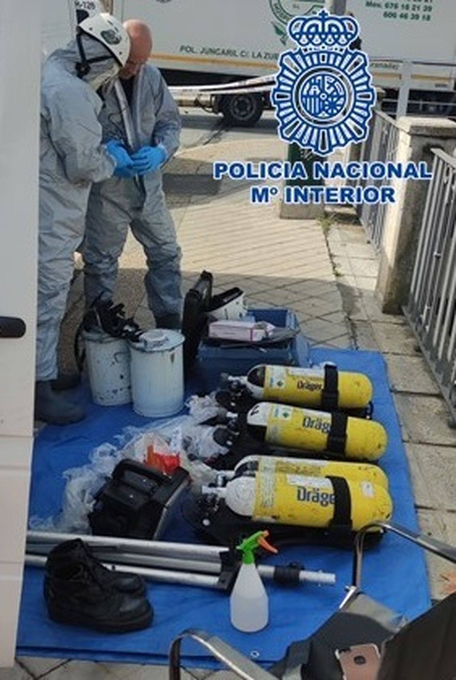 Práctica TEDAX en el simulacro de la alerta biológica de Granada.