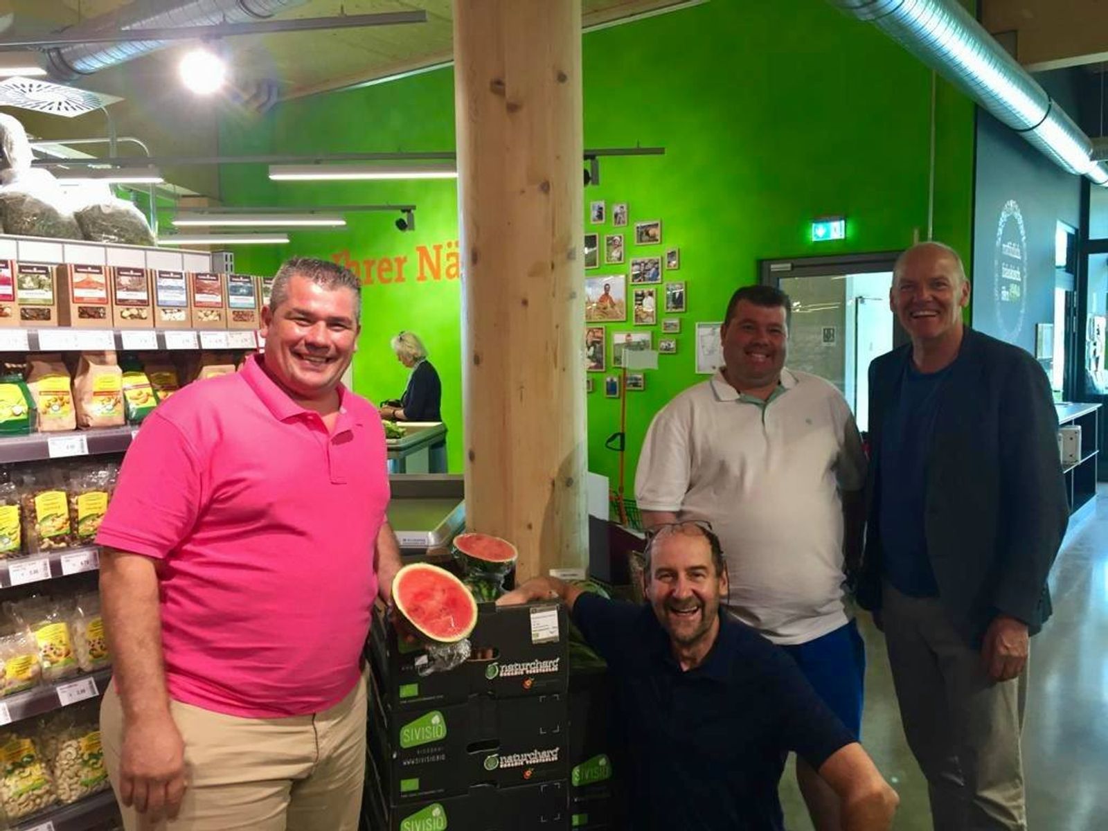 Los responsables de Naturcharc, durante su reciente visita a Alemania.