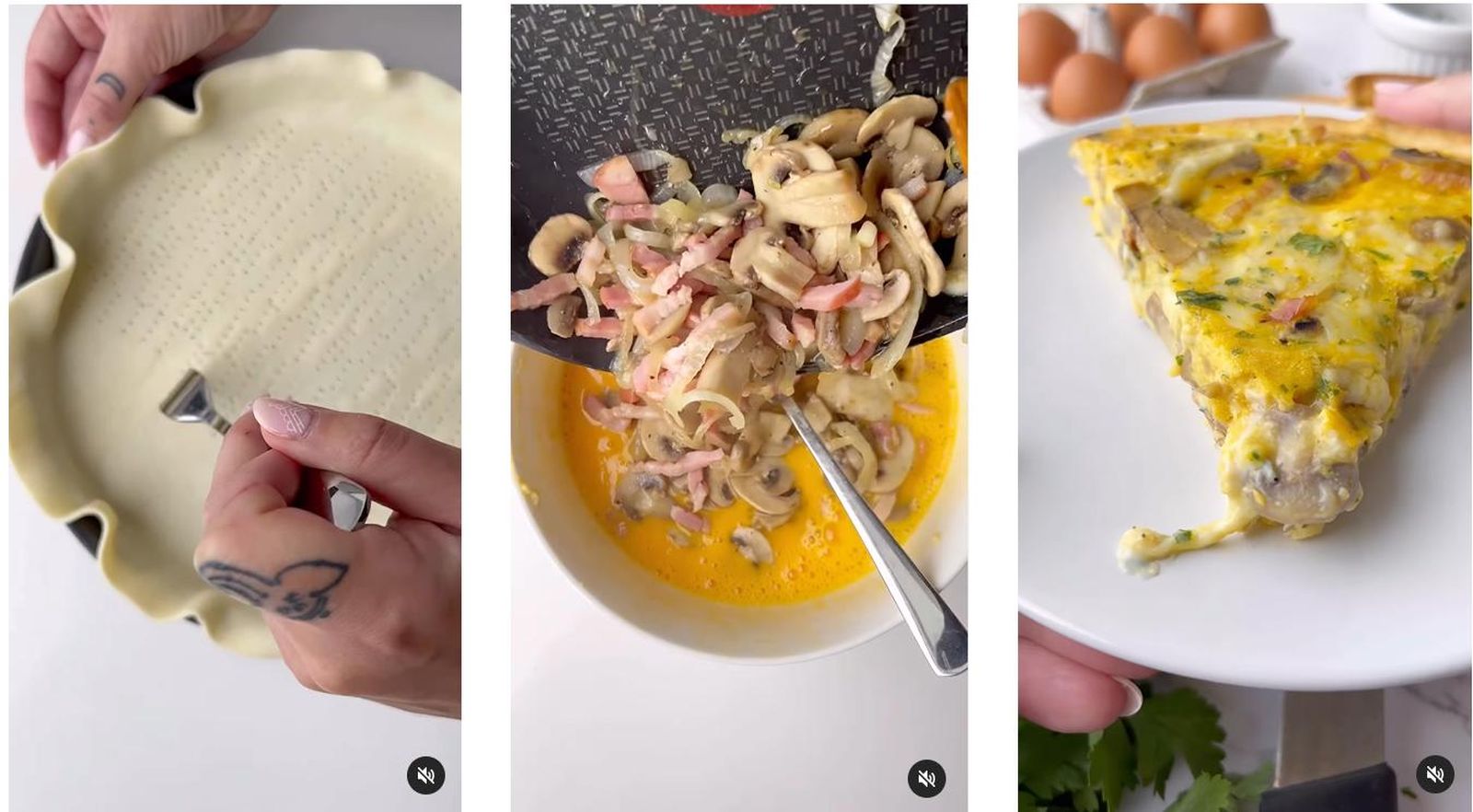 Bacon, champiñones y queso, los ingredientes estrella de este plato.