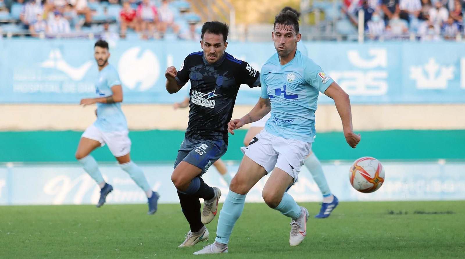 Marcos Pérez, durante el partido de la primera vuelta ante el Recreativo.