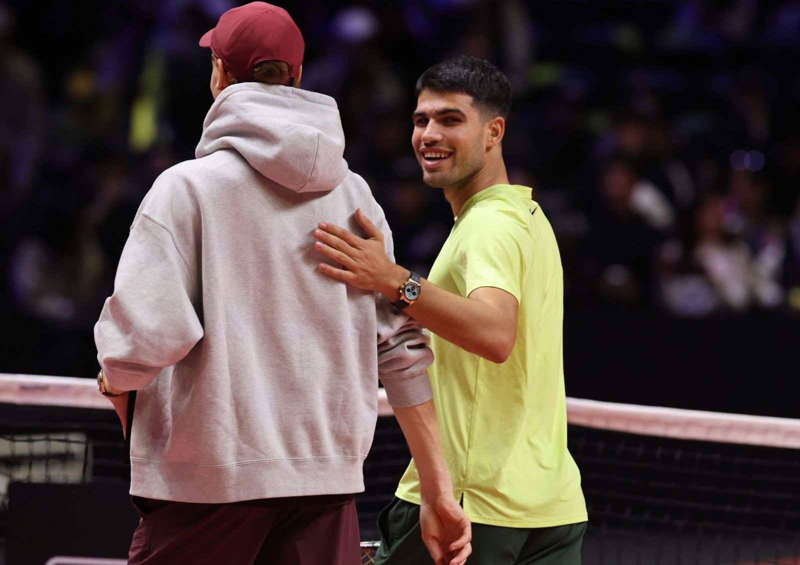 Las fotos de la exhibición entre Alcaraz y Sinner