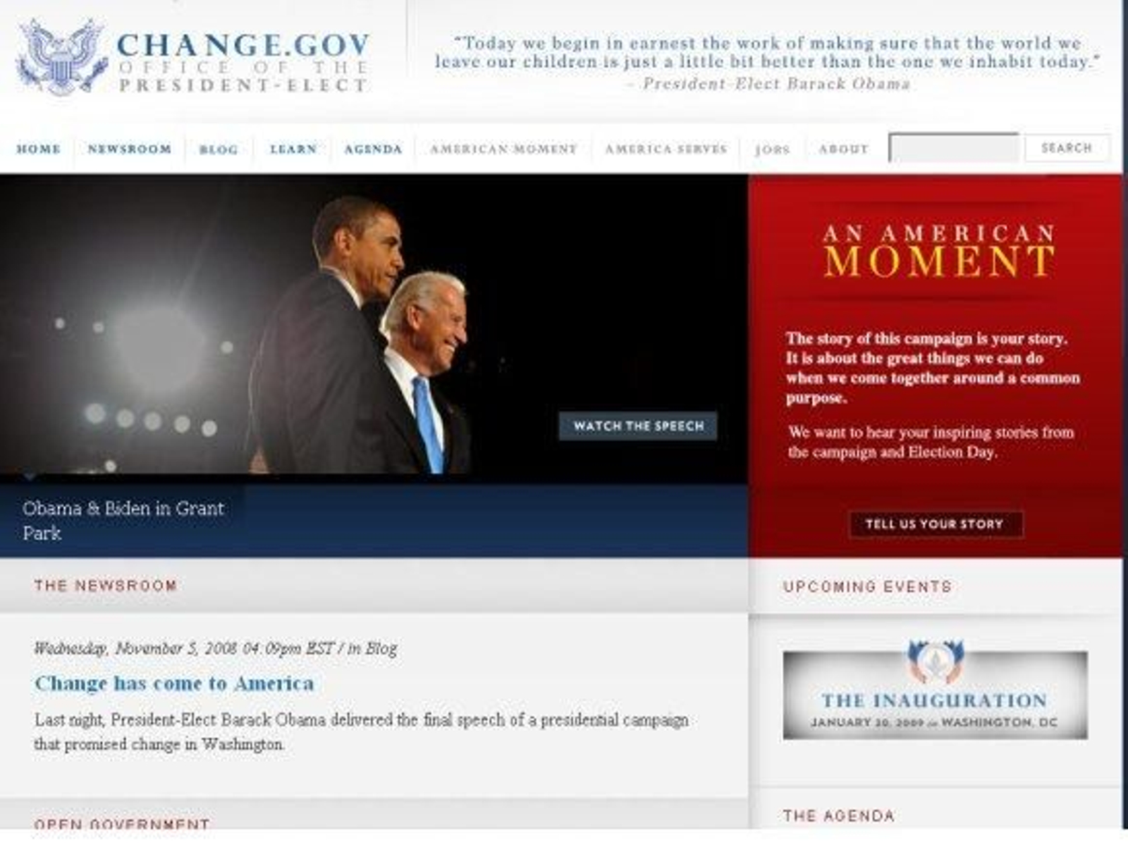 La nueva web del cambio