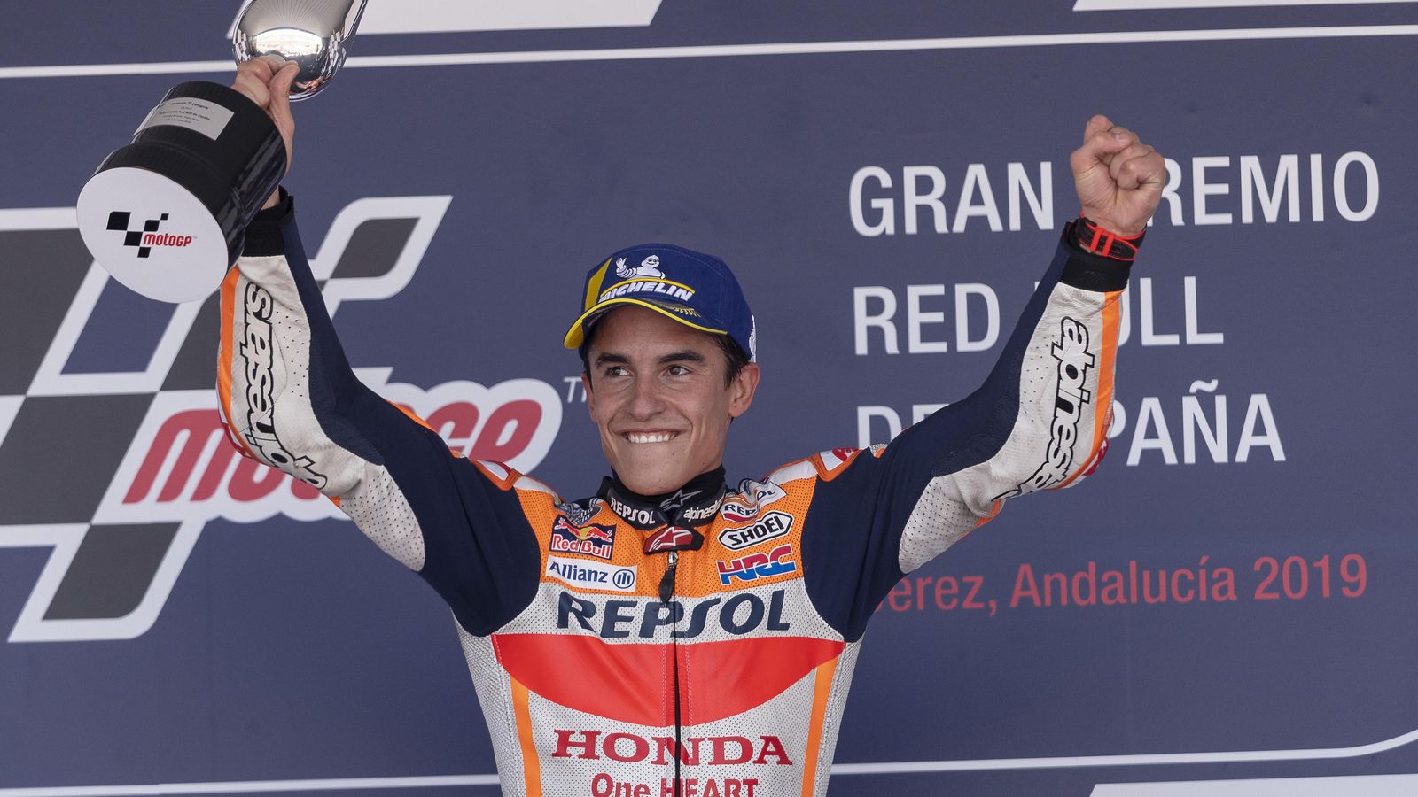 Márquez, la última ve que sonrió en Jerez.