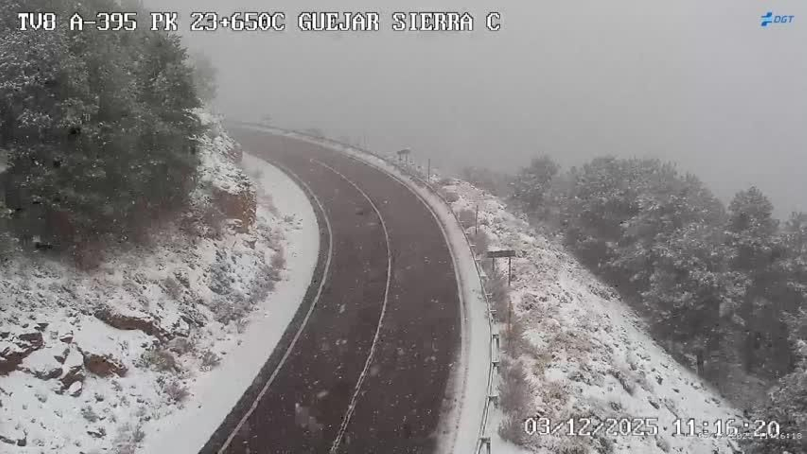 Carretera en Güejar Sierra.