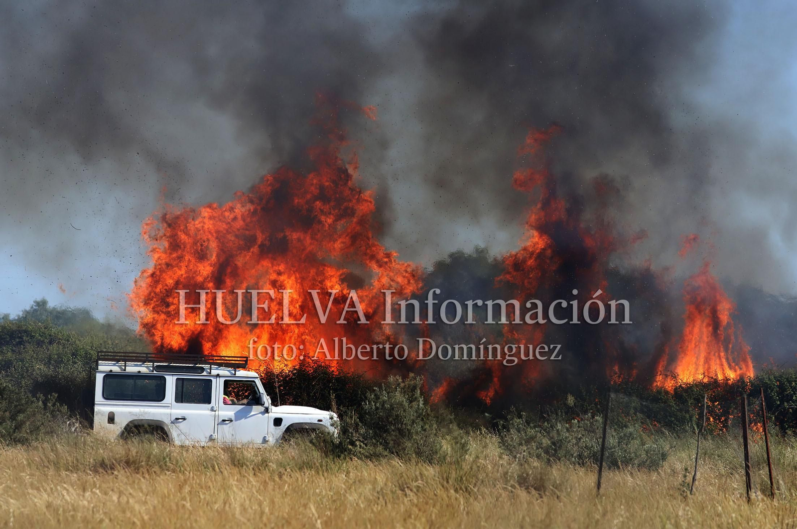 Imágenes del incendio en Doñana