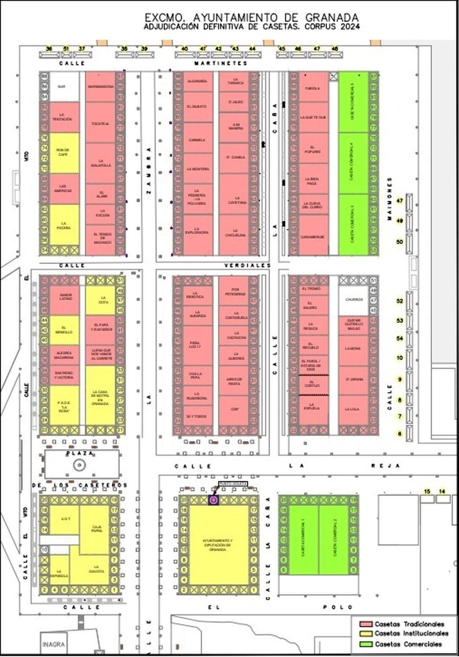 Plano de Casetas del Recinto Ferial del Corpus Christi 2024 Plano de Casetas del Recinto Ferial del Corpus Christi 2024