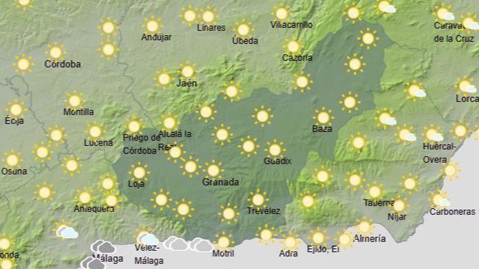 El Tiempo en Granada el 26 de febrero de 2026