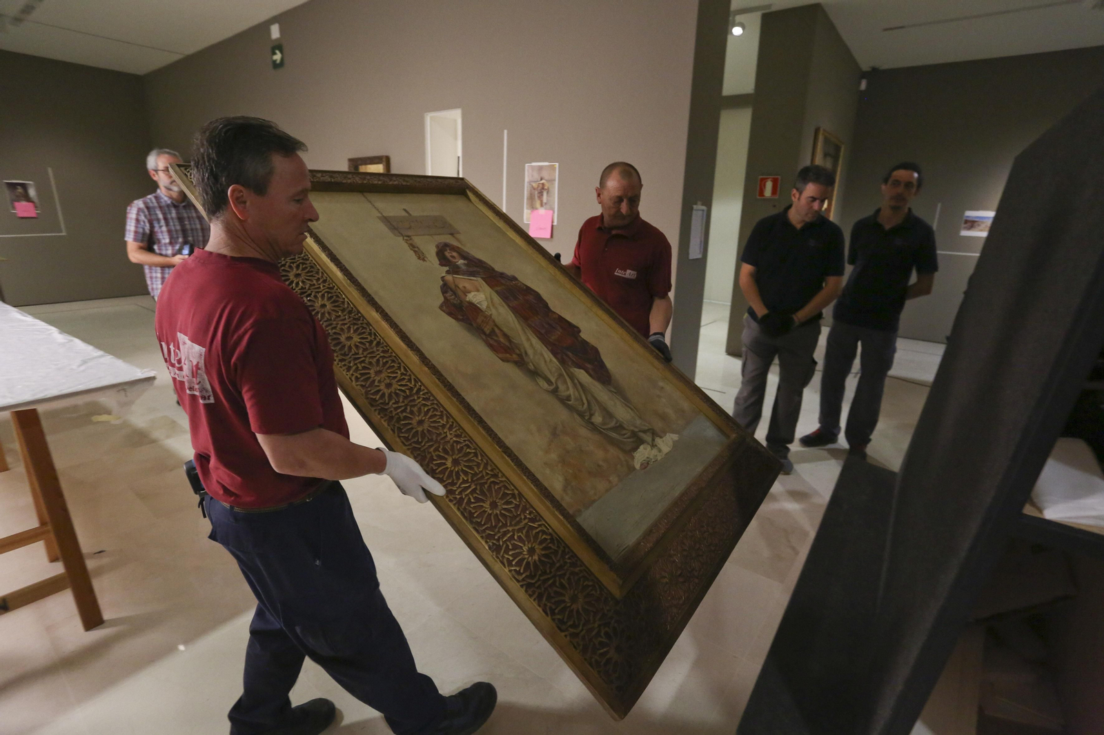 Fotos del montaje de la nueva exposición del Museo Carmen Thyssen